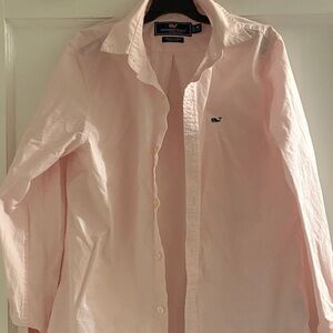 Vineyard Vines Boy’s Light Pink Seer Sucker Button Down Shirt M 10-12